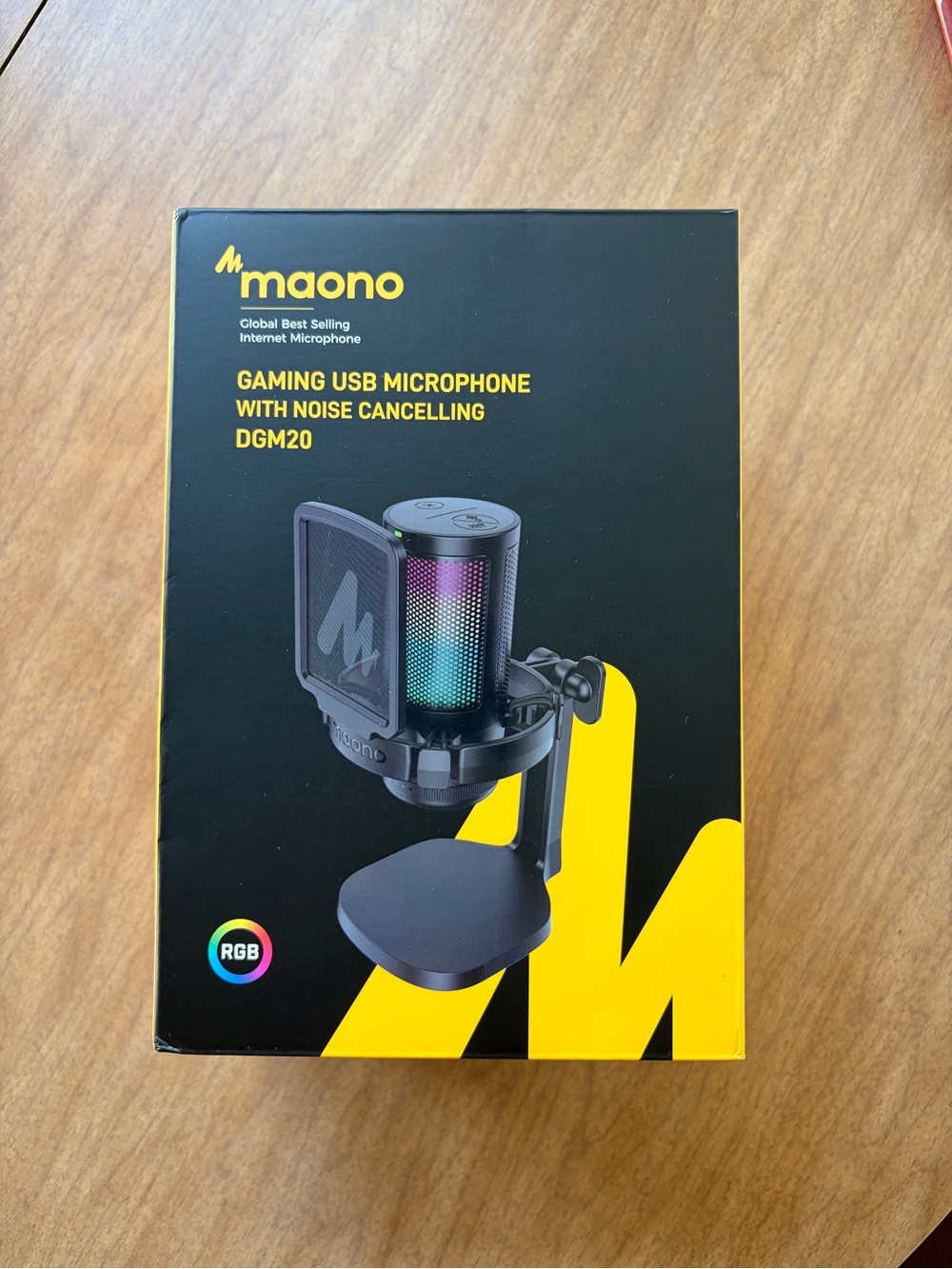 Maono DGM20 Gaming USB Microphone - Black with RGB - Brand New In Box